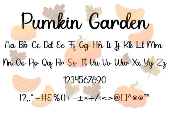 Pumkin Garden Font PNG with transparent background - Preview 4