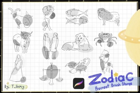 Zodiac Procreate Brush Stamp