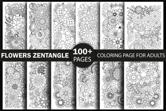 100 zentangle coloring pages bundle KDP for breed-themed sublimation backgrounds