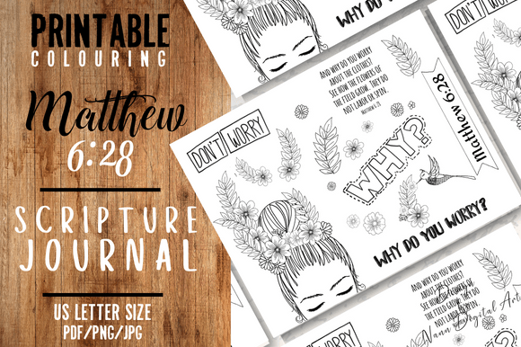 Bible Verse Coloring page/ Matthew 6:28