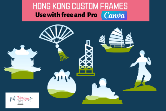 Hong Kong themed custom Canva element frames