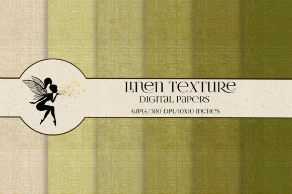 Olive Linen Texture, Digital Paper Set