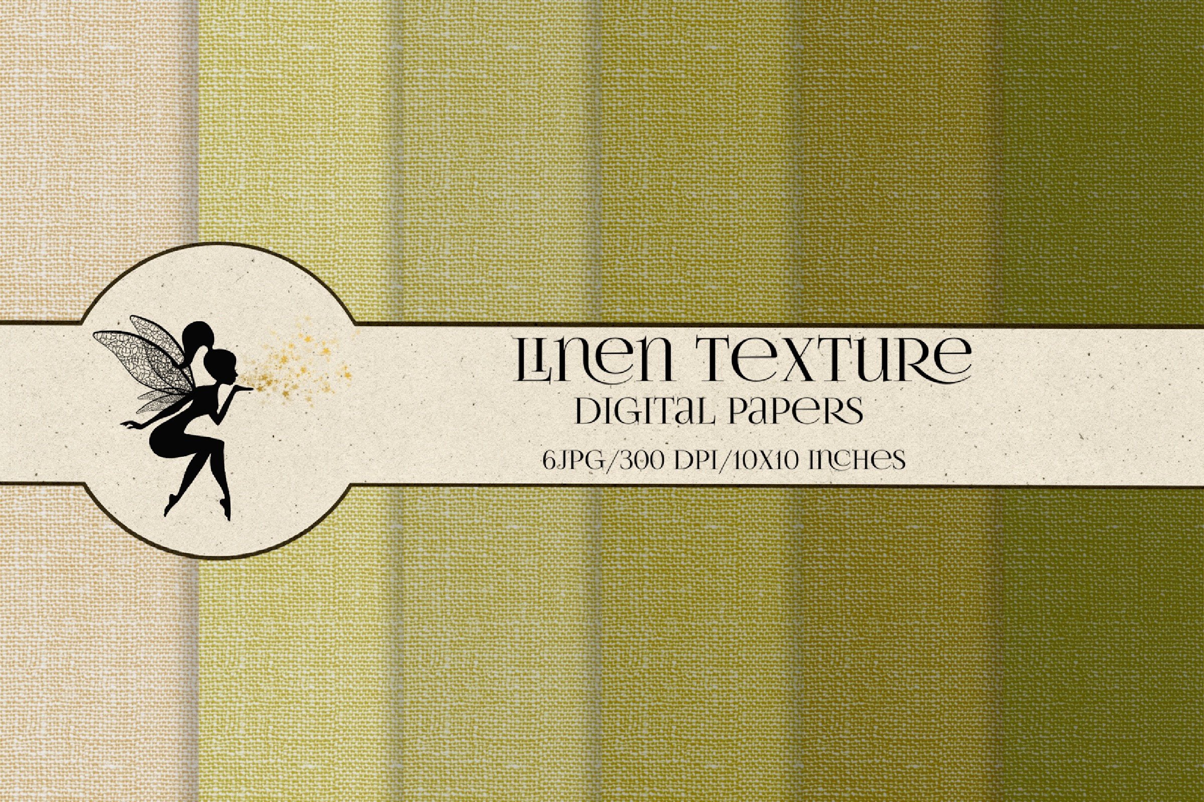 Olive Linen Texture, Digital Paper Set