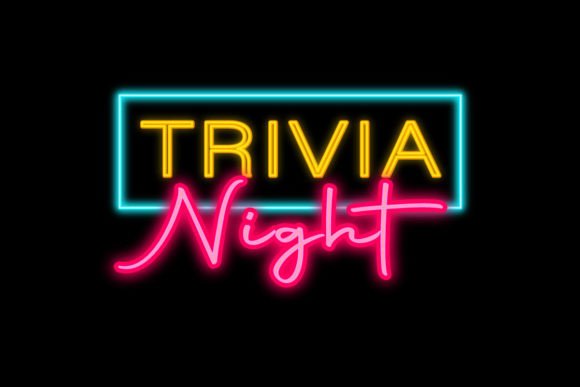 Trivia Night Lettering Neon Sign Font Graphic by TrueVector · Creative Fabrica font preview