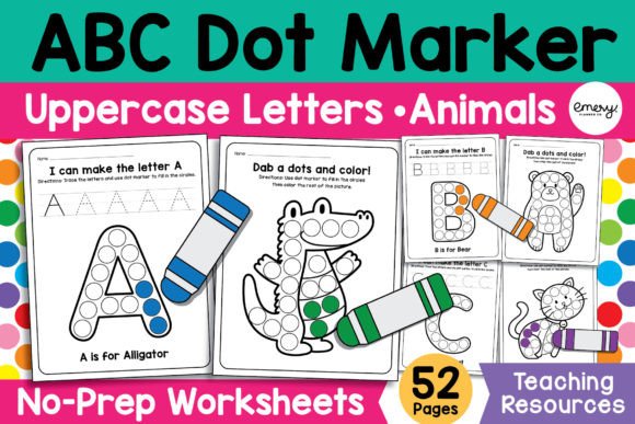 Alphabet Animals Dot Markers Worksheets