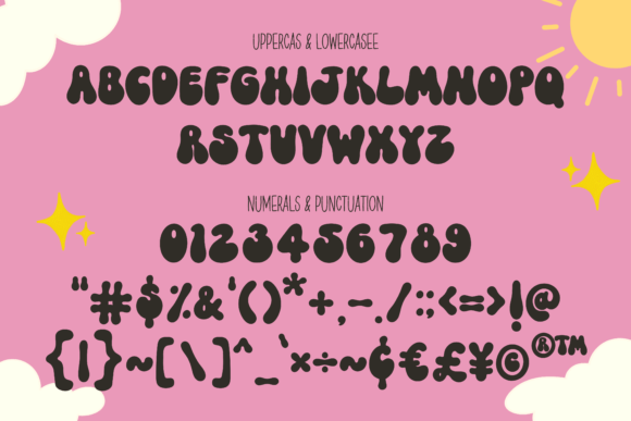 Groovy Party Font PNG with transparent background - Preview 1