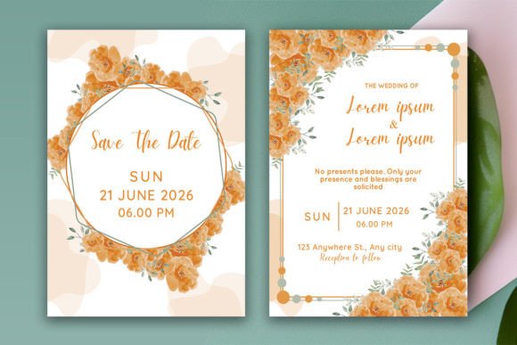 Rose Floral Frame Invitation Card Graphics 5