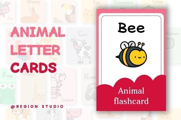 Animal Letter Flash Cards for Preschool Learning