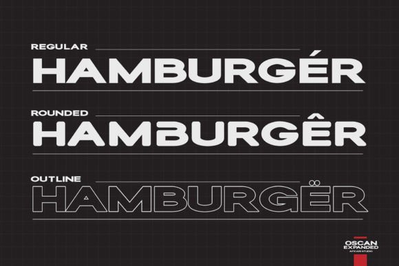 Oscan Expanded Font PNG with transparent background - Preview 1