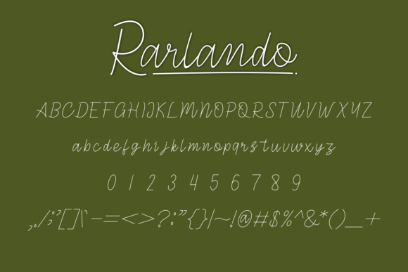 Rarlando Font PNG with transparent background - Preview 3
