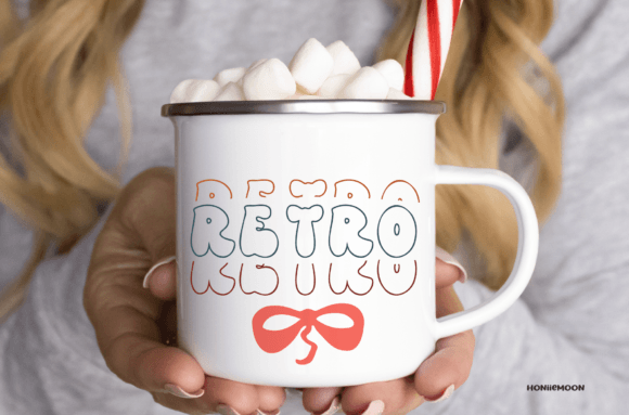 Ribbon Groovy Font PNG with transparent background - Preview 2