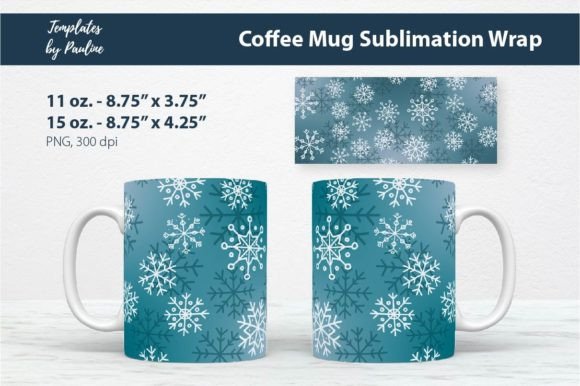 Sublimation Christmas Coffes Mug Wrap Graphics