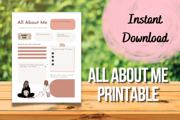 All About Me - Cinema - Printable