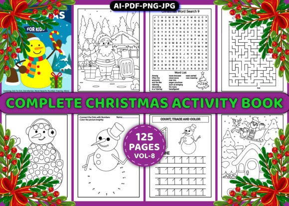 Christmas Activity Book with Cover Vol-8
