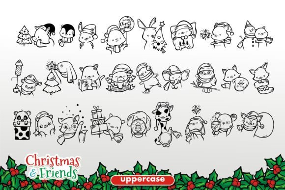 Christmas and Friends Font PNG with transparent background - Preview 1