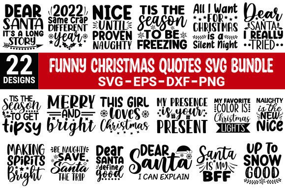 Funny Christmas Quotes SVG Bundle
