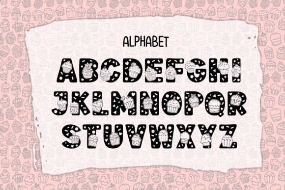Funny Cupcake Font PNG with transparent background - Preview 1