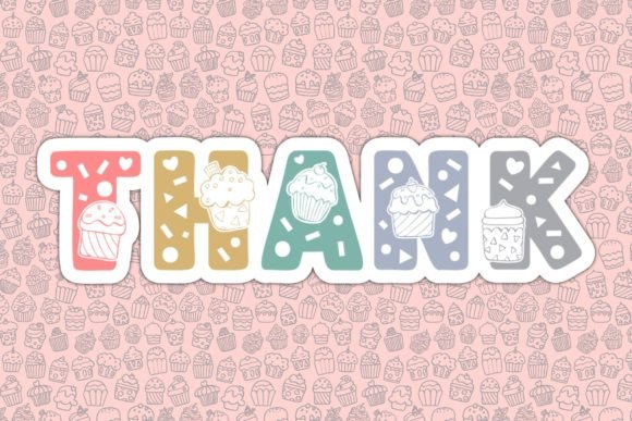 Funny Cupcake Font PNG with transparent background - Preview 4