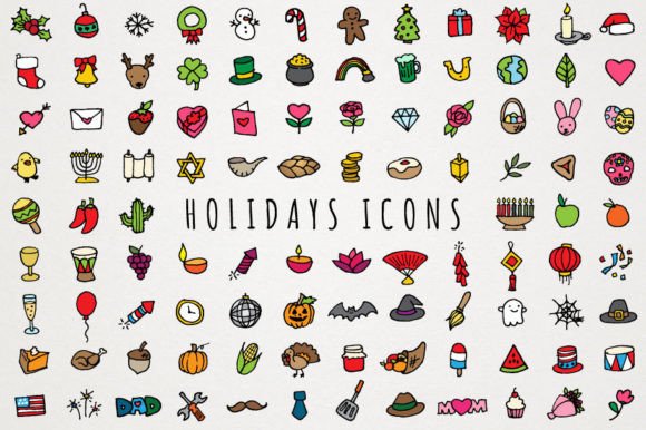 Holiday Icons Clipart Set