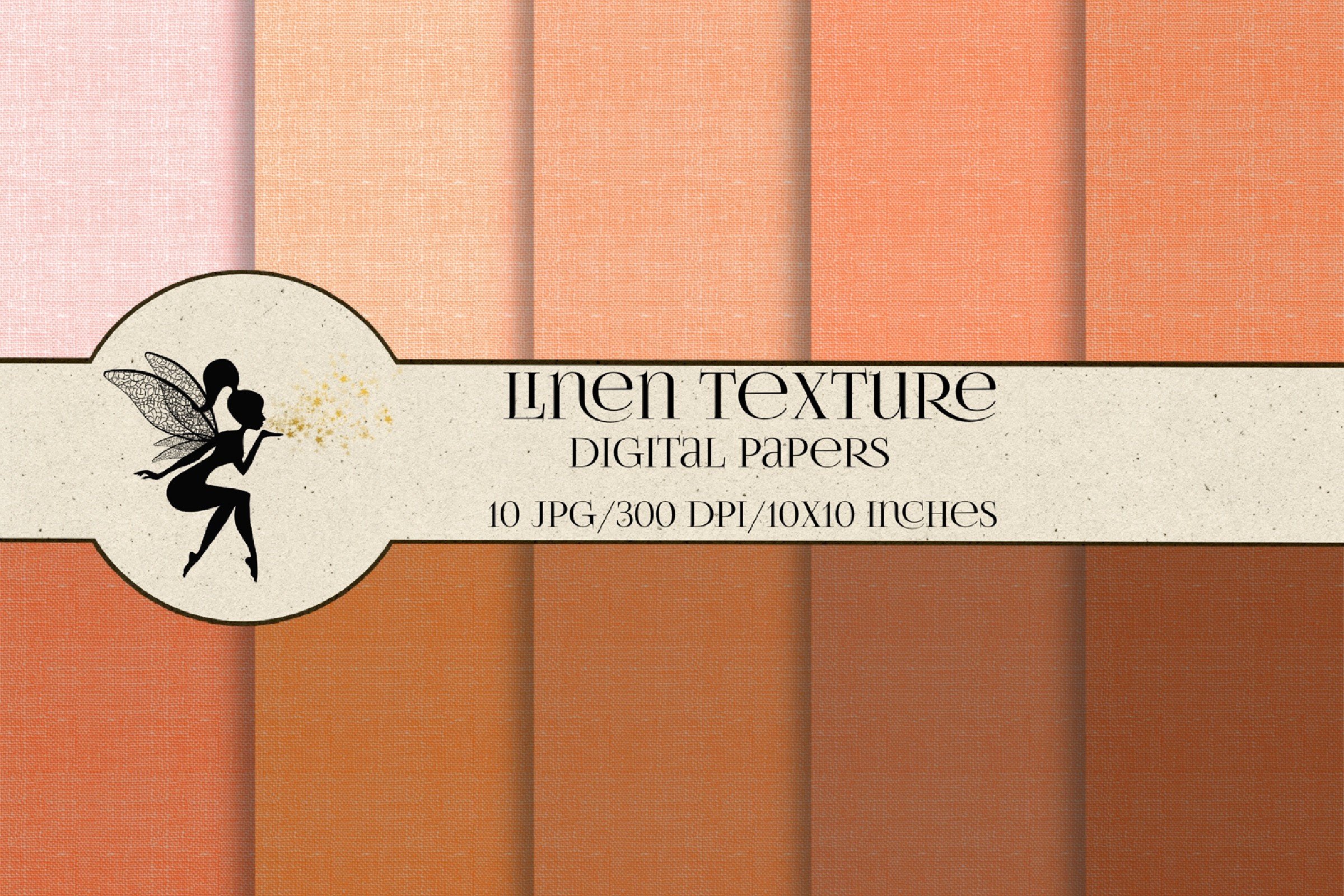 Peach and Brown Linen Texture Paper Set