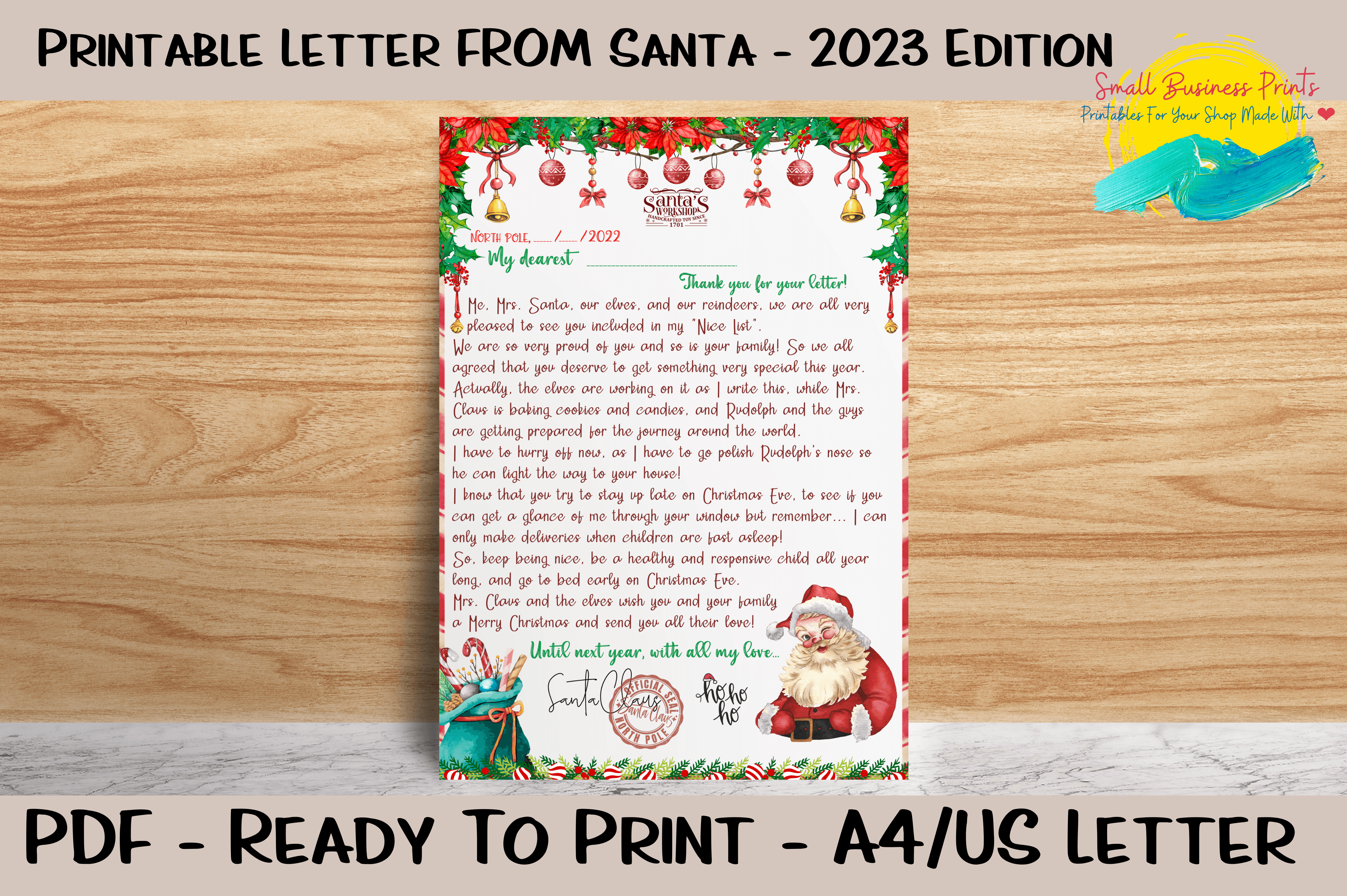 Printable Letter from Santa 2023