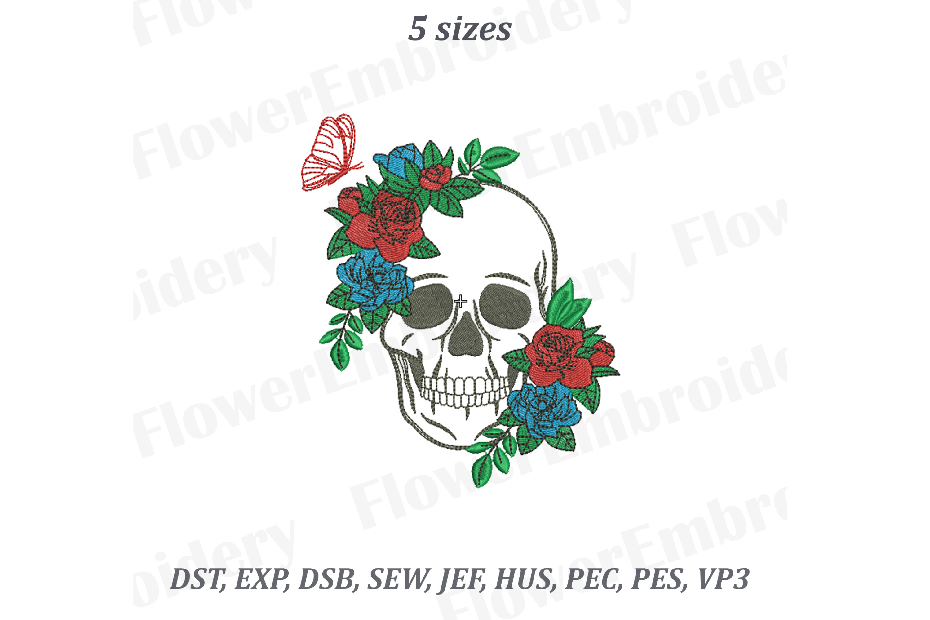 Skull in Flowers