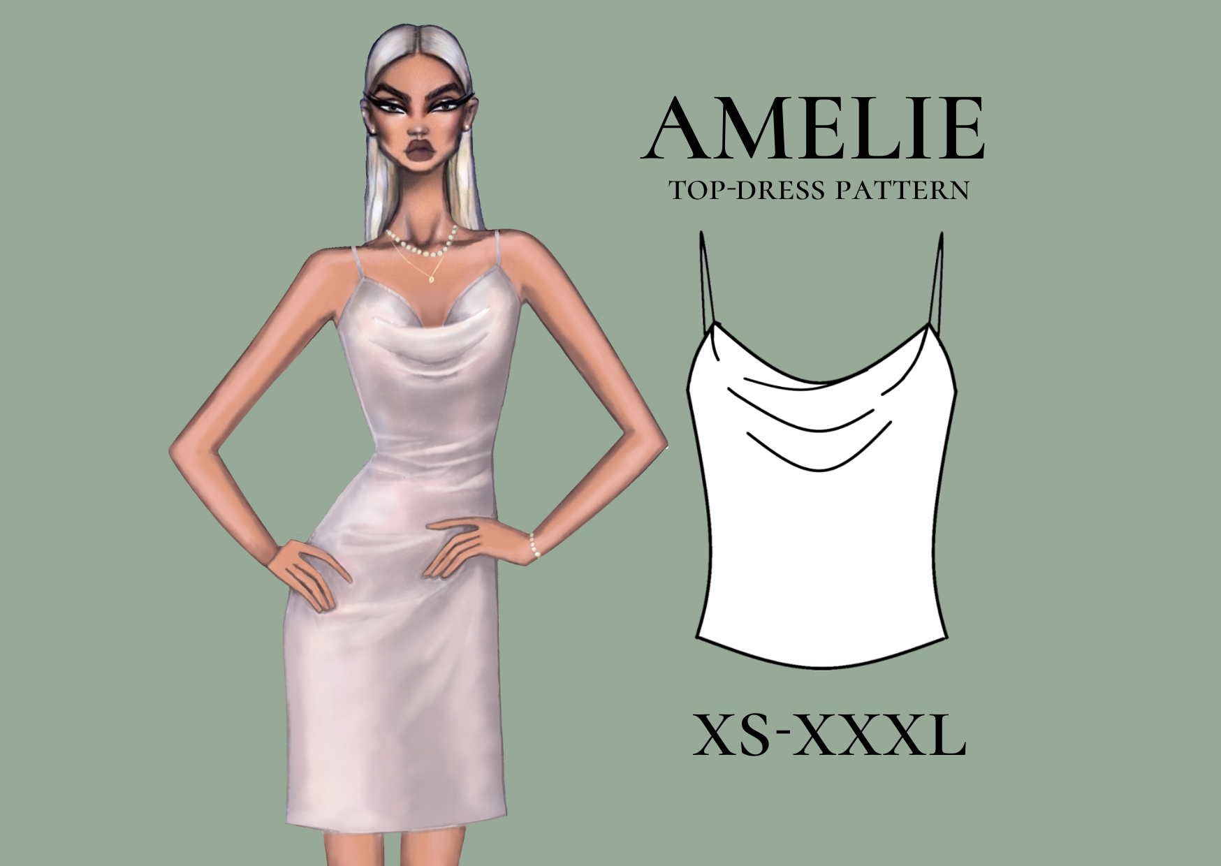 Cowl Neck Cami Top Dress
