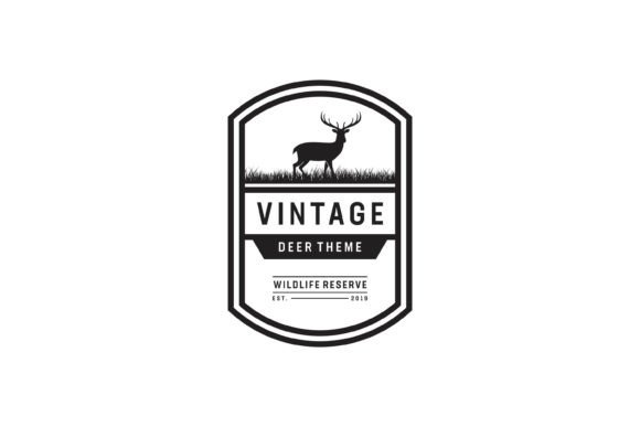 Deer Badge Logo Vintage Logo Grafika Logo Przez Artiveko