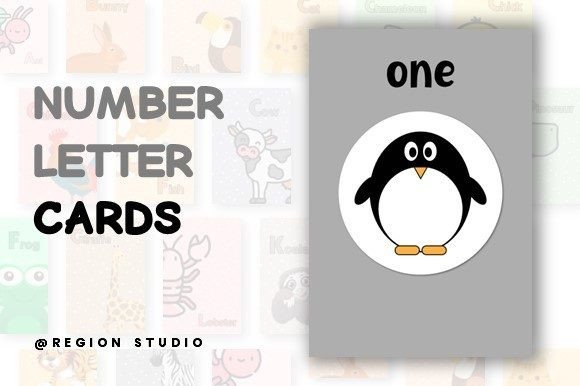 Number Alphabet Flash Cards for Kids