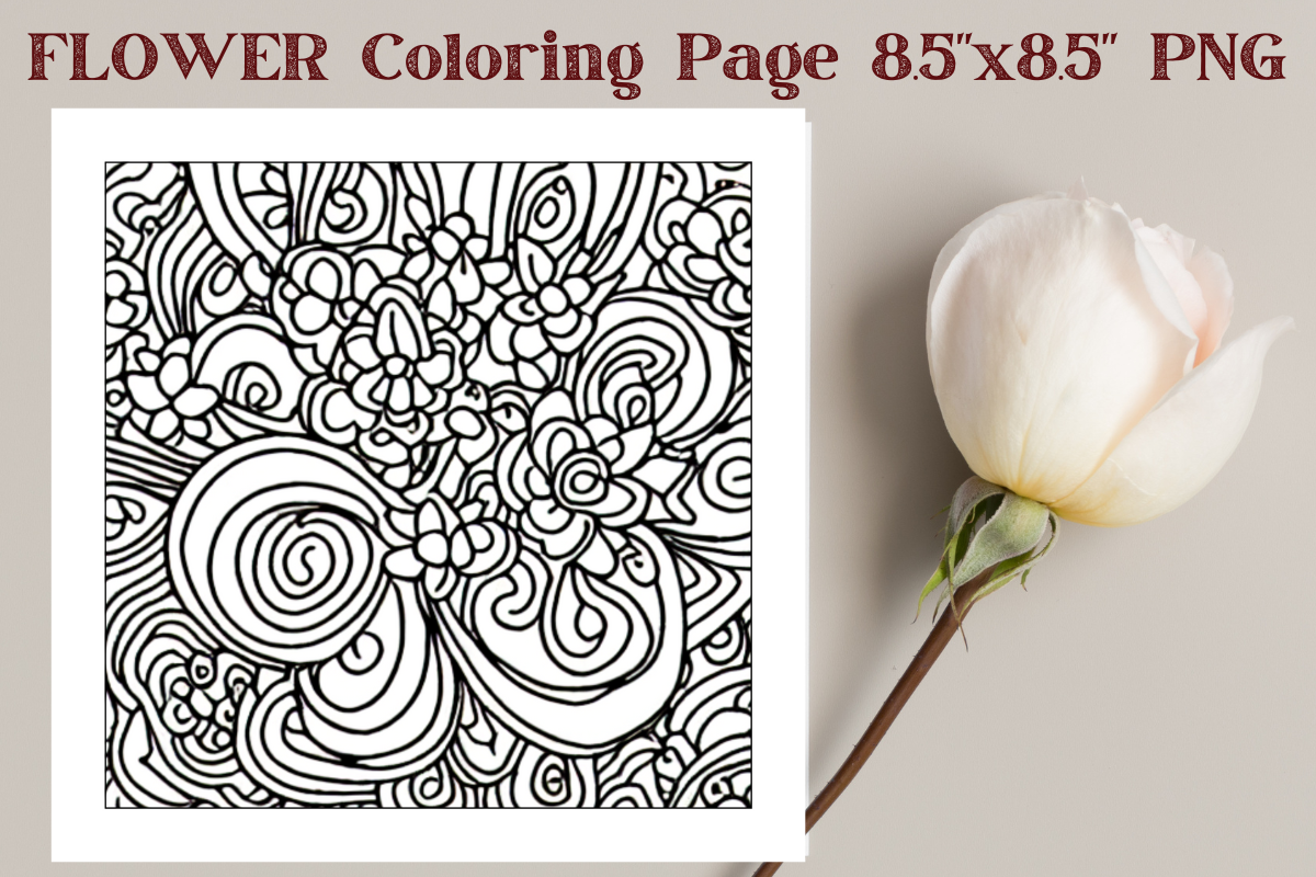 Flowers Coloring Page Graphic by ML Crafty Studio · Creative Fabrica
