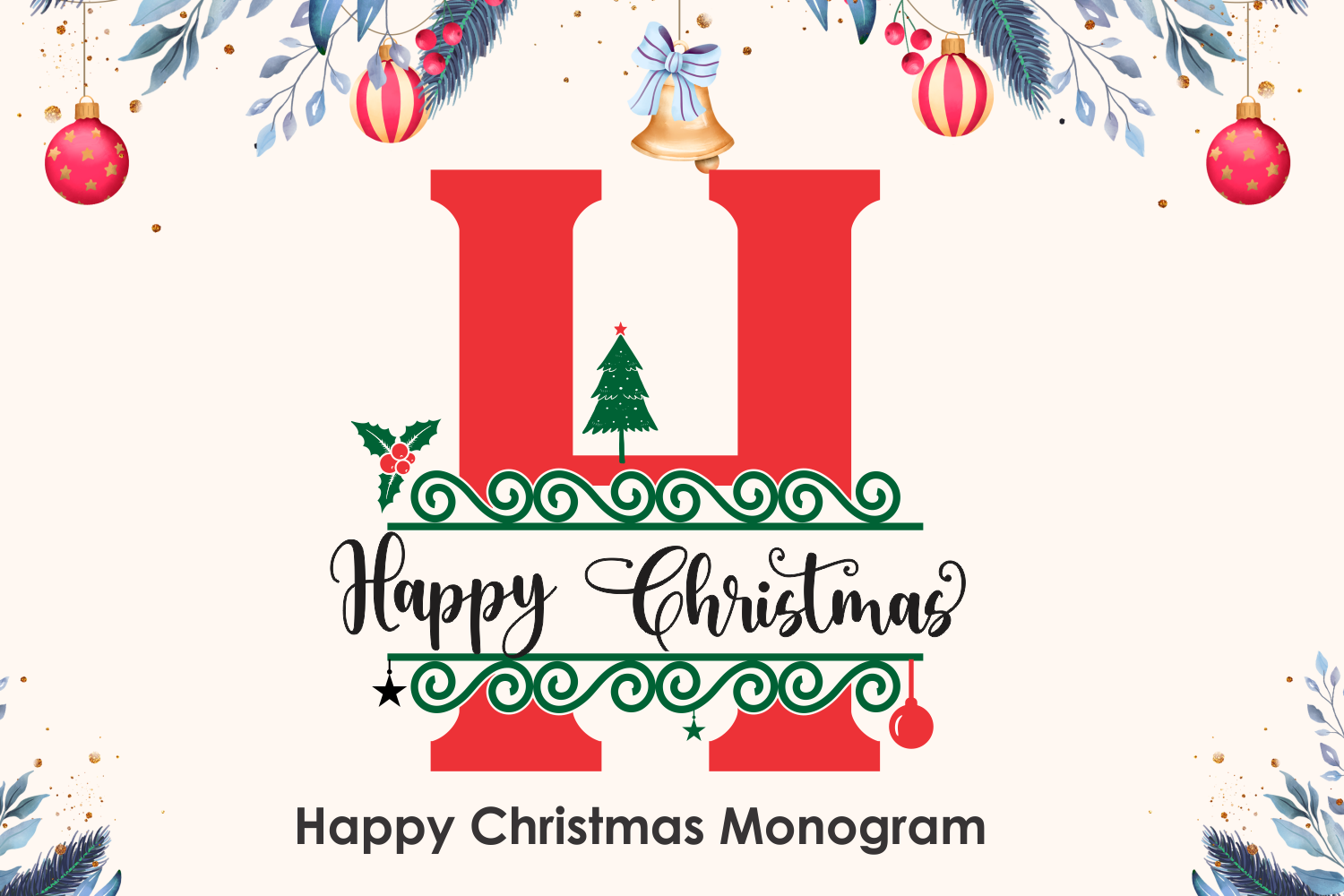 Happy Christmas Monogram Font - photo 1