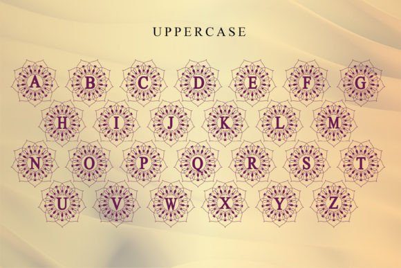 Mandala Monogram Font PNG with transparent background - Preview 3