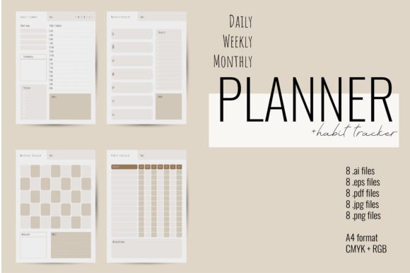 Printable Daily, Weekly, Monthly Planer