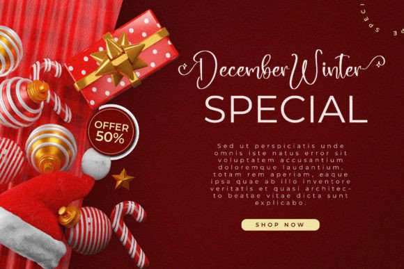 Snow Chirstmas Font PNG with transparent background - Preview 4