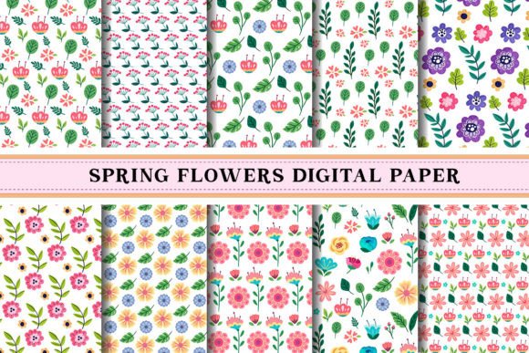 Retro Flower Digital Paper Pattern Graphic by donalpack65 · Creative ...