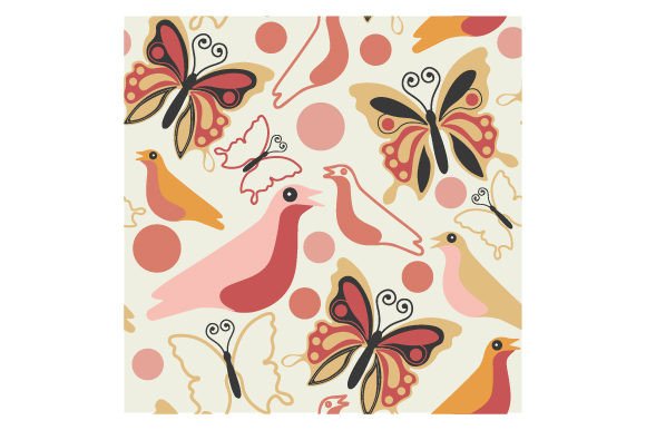 Butterflies & Birds Seamless Pattern Spring Craft Cut File By Creative Fabrica Crafts