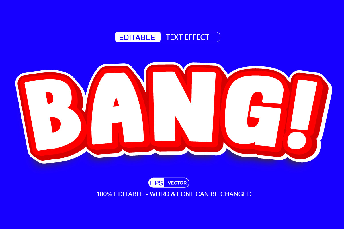 Bang! 3d Editable Text Effect Vector Graphic by TrueVector · Creative ...
