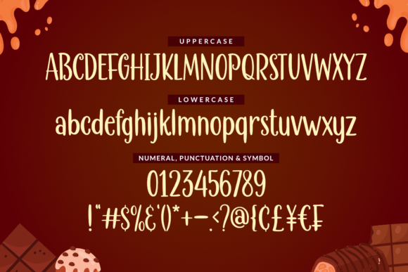 Christmas Chocolate Font PNG with transparent background - Preview 1