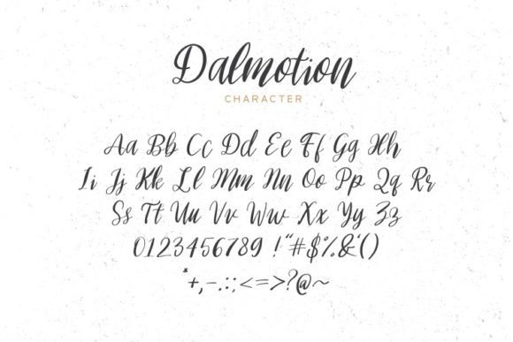 Dalmotion Font PNG with transparent background - Preview 1