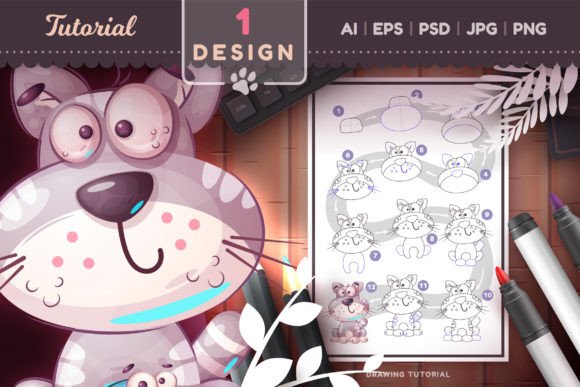 Drawing Tutorial Cat | Step by Step