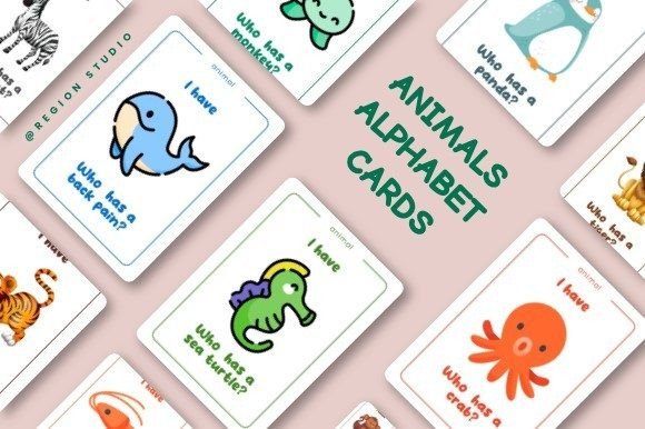 Animal Letter Flash Cards for Kids
