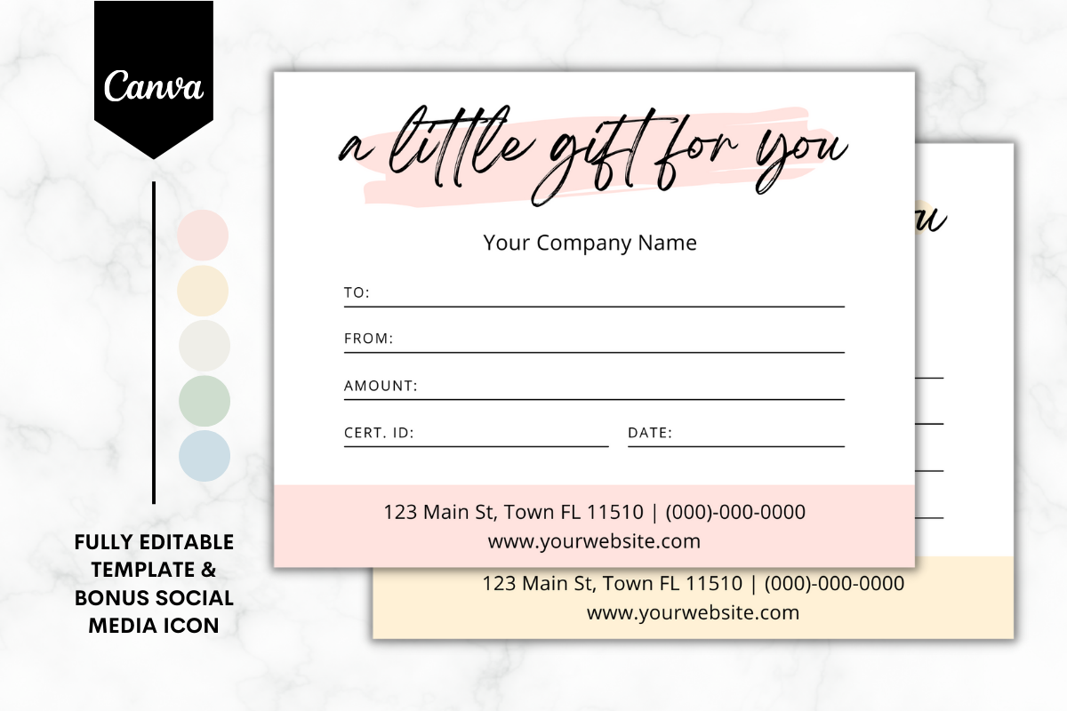 Gift Certificate Canva Template 2