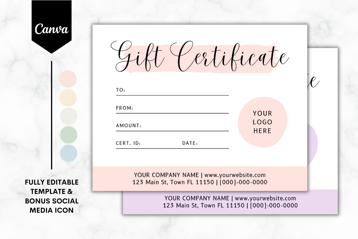 Gift Certificate Canva Template 3