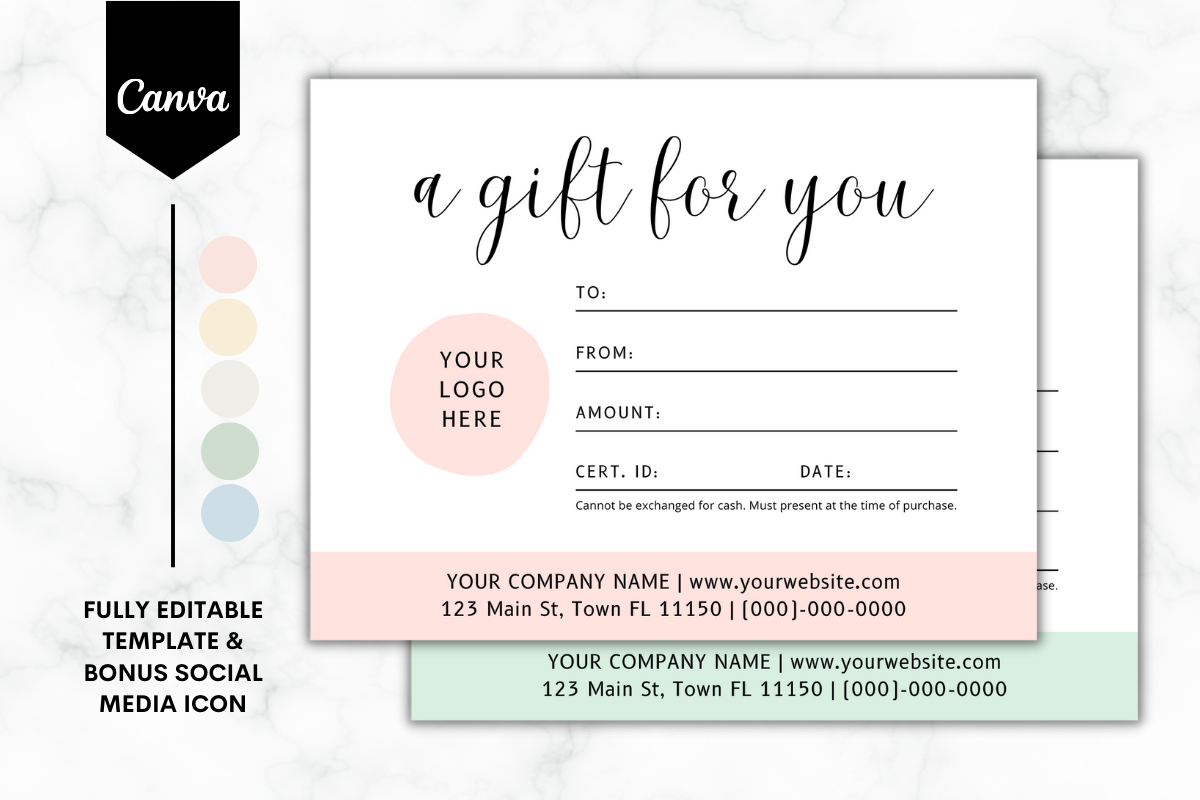 Gift Certificate Canva Template 4