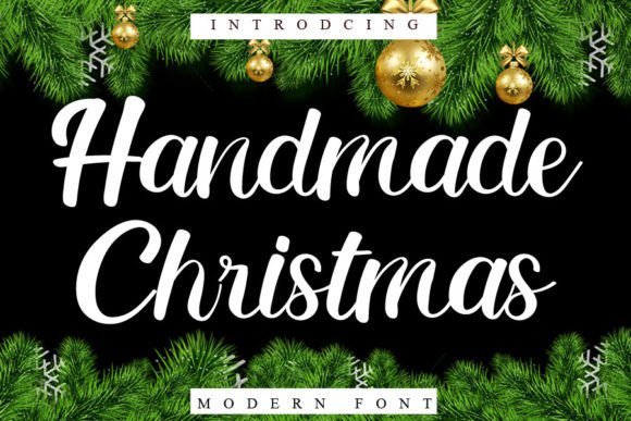 Handmade Christmas Font PNG with transparent background - Preview 1