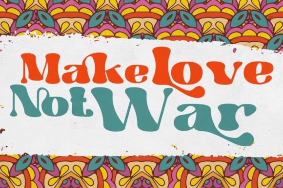 Hippie Vintage Font PNG with transparent background - Preview 4