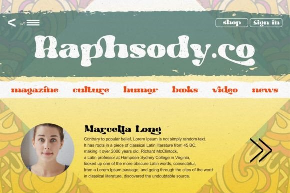 Hippie Vintage Font PNG with transparent background - Preview 5