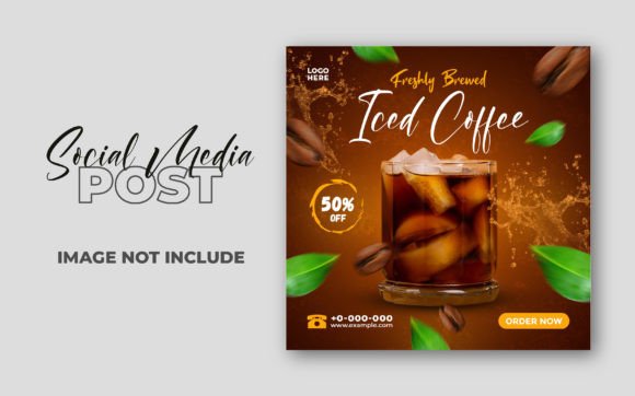 Preview of Ice Coffee Social Media Post Template coffee shop social media template