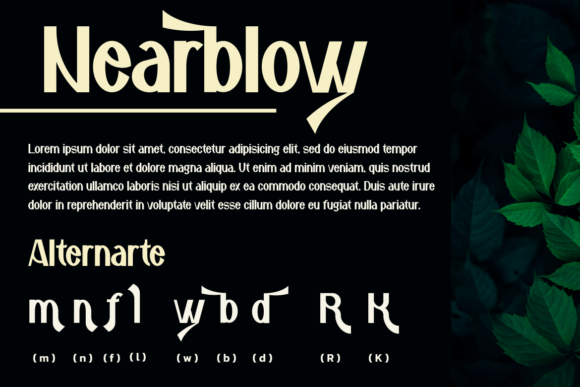 Nearblow Font PNG with transparent background - Preview 3