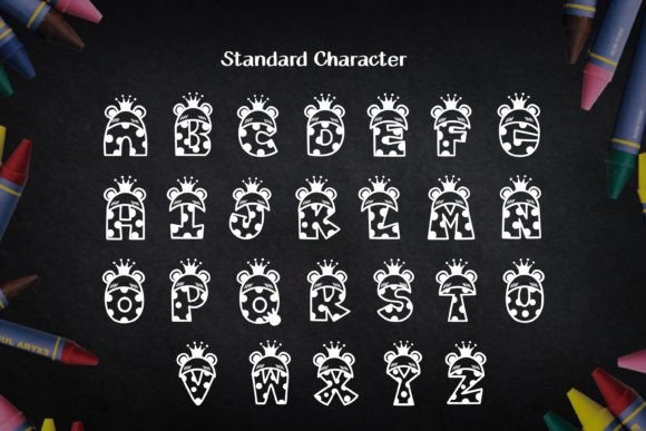 Prince Frog Alphabet Font PNG with transparent background - Preview 2
